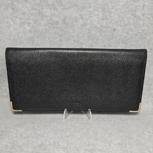 Valentino Garavani Black Long Wallet with Gold Details
